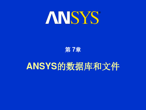 ANSYS的数据库和文件