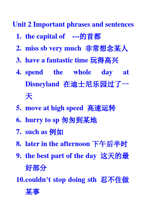 8 B Unit 2 Important phrases
