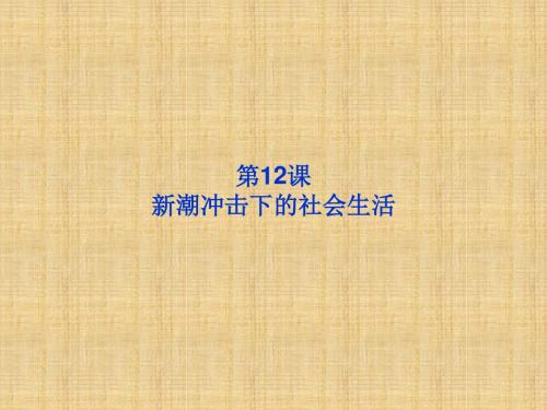 新潮冲击下的社会生活学习课件PPT