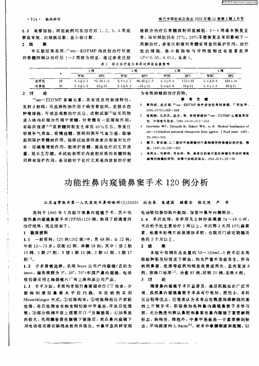 功能性鼻内窥镜鼻窦手术120例分析