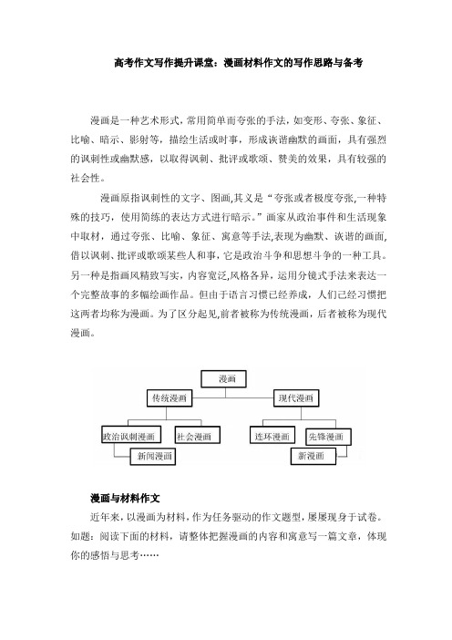 2023届高考作文写作提升课堂：漫画材料作文的写作思路与备考