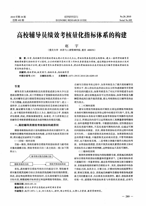 高校辅导员绩效考核量化指标体系的构建