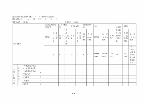 增值税纳税申报表附列资料(一)(本期销售情况明细)