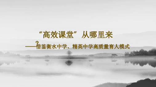 “高效课堂”从哪里来？借鉴衡水中学、精英中学高质量育人模式-2024-2025学年开学前教师培训