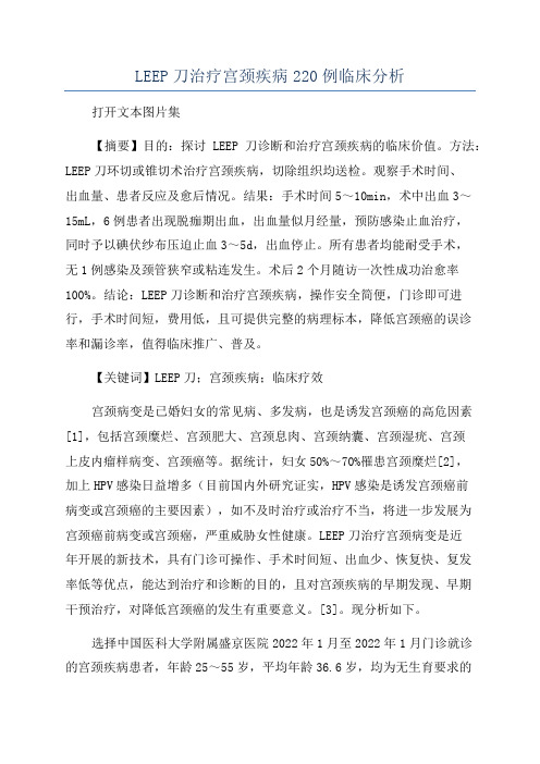 LEEP刀治疗宫颈疾病220例临床分析