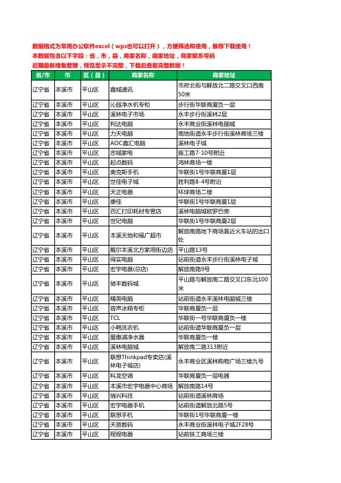 2020新版辽宁省本溪市平山区数码商城工商企业公司商家名录名单联系电话号码地址大全52家