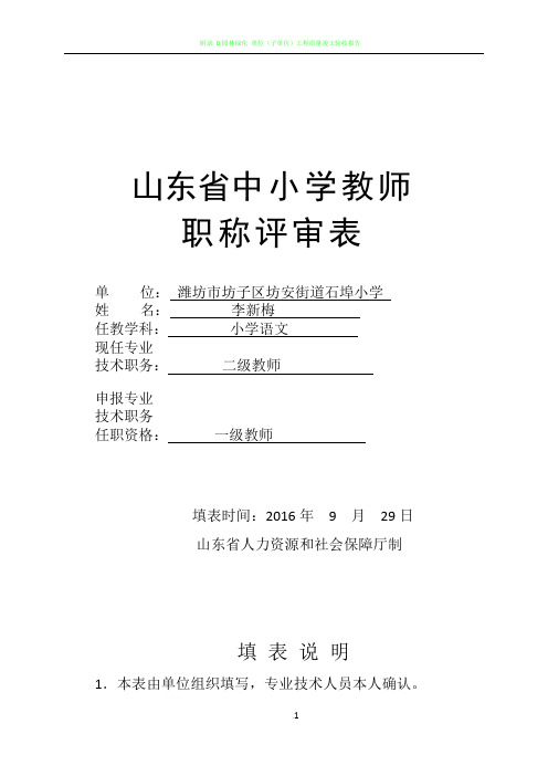 01.山东省中小学教师职称评审表