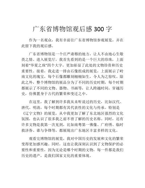 广东省博物馆观后感300字