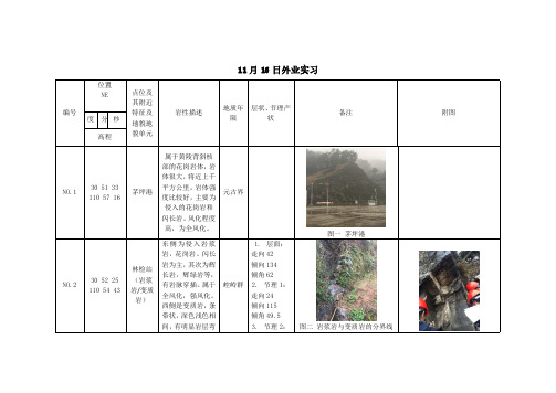 地质学实习日志整理