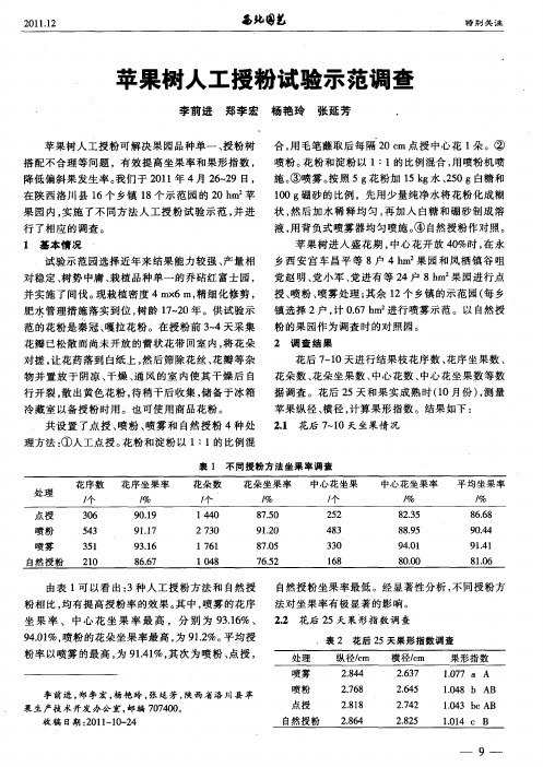 苹果树人工授粉试验示范调查