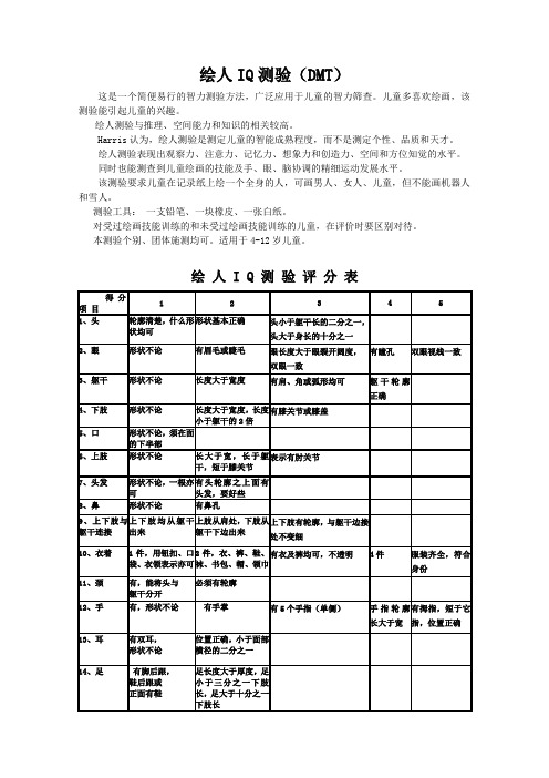 绘人IQ测验(DMT)