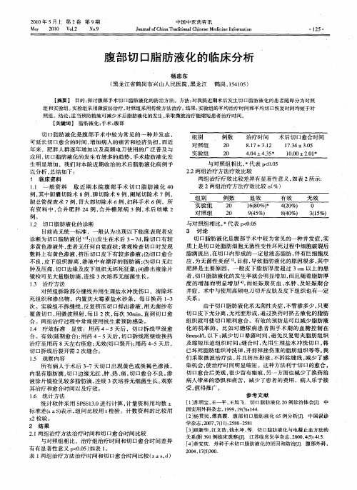 腹部切口脂肪液化的临床分析