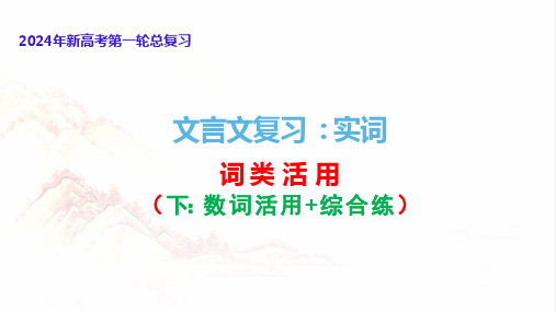 高考备考文言文阅读实词之词类活用(下数词活用词类活用综合练)高考语文一轮复习分点精讲