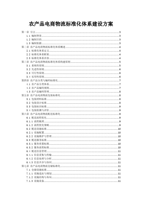 农产品电商物流标准化体系建设方案