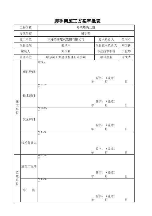 脚手架方案审批表