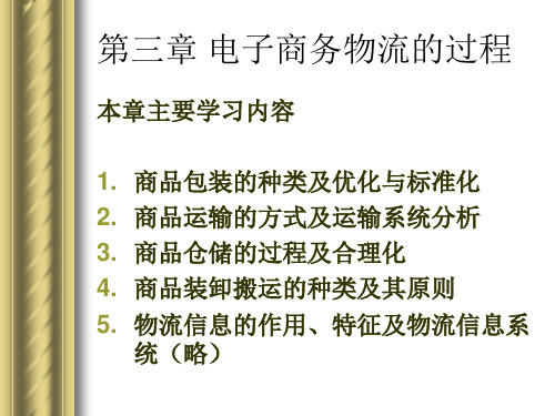 电子商务物流第三章精品PPT课件