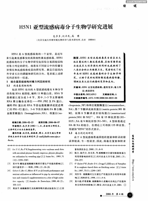 H5N1亚型流感病毒分子生物学研究进展