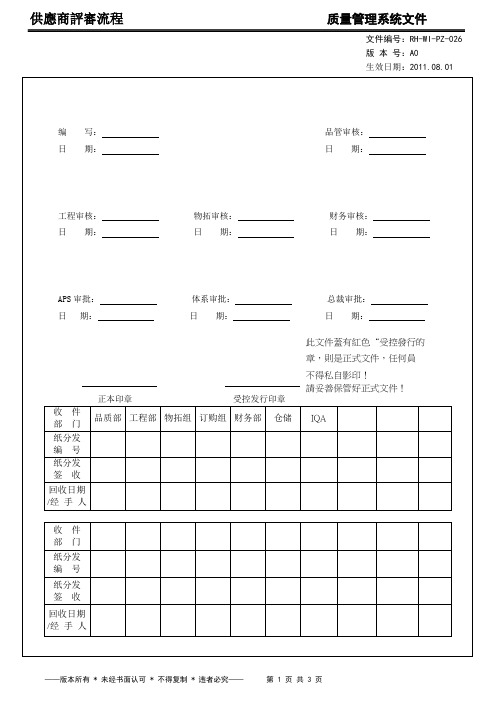 供应商评审流程