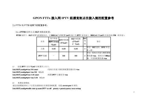 GPON FTTx接入网IPTV组播复制点在接入侧的配置参考-V1.2-A-精简板