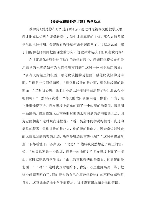 二年级下册部编语文(教学反思3)要是你在野外迷了路