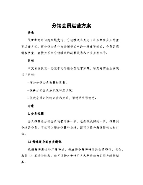 分销会员运营方案