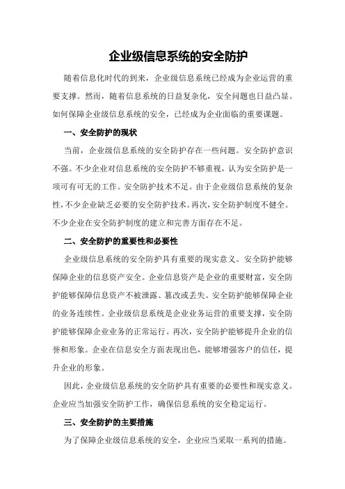 企业级信息系统的安全防护