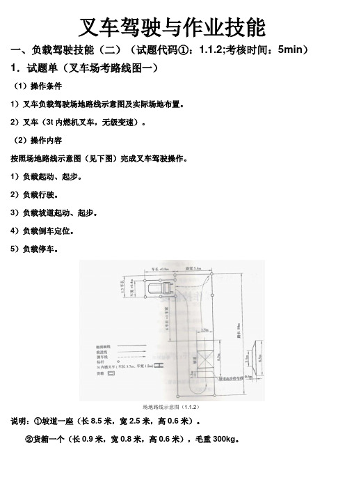 叉车技能等级证考试线路图及扣分标准