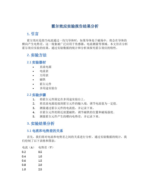 霍尔效应实验报告结果分析