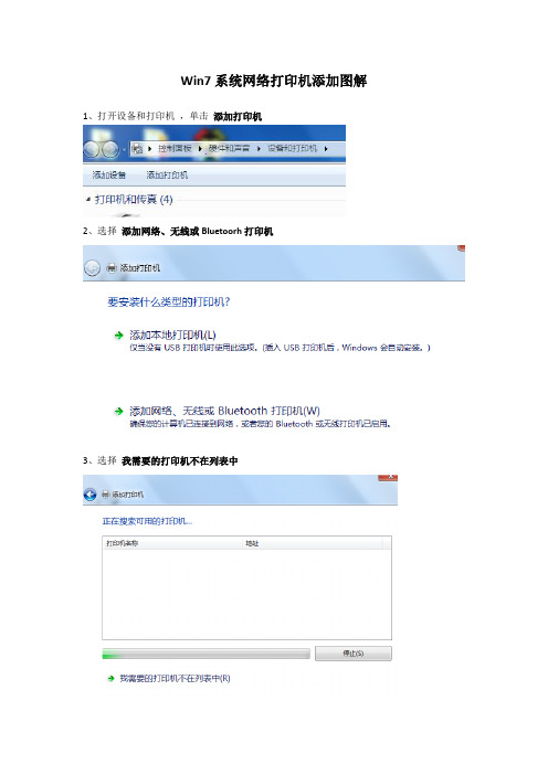 Win7系统网络打印机添加图解