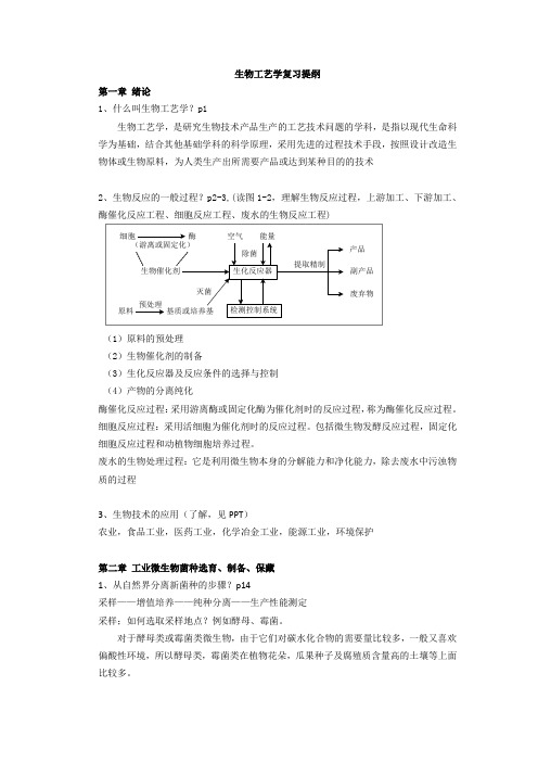 生物工艺学复习提纲终极版讲述