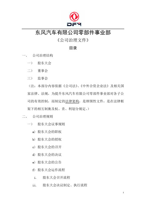 东风汽车有限公司零部件事业部-公司治理文件目录.doc