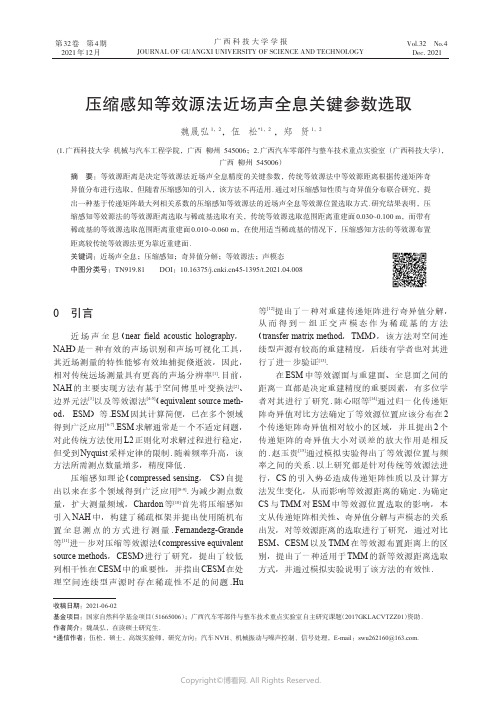 210969732_压缩感知等效源法近场声全息关键参数选取