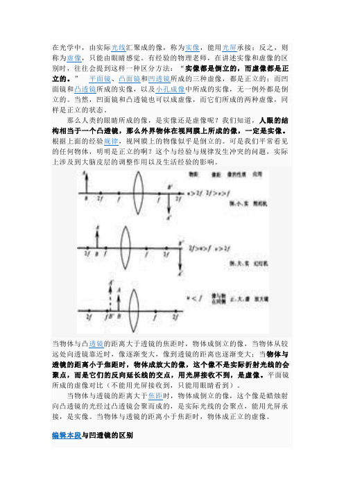 初中物理凹透镜成像规律