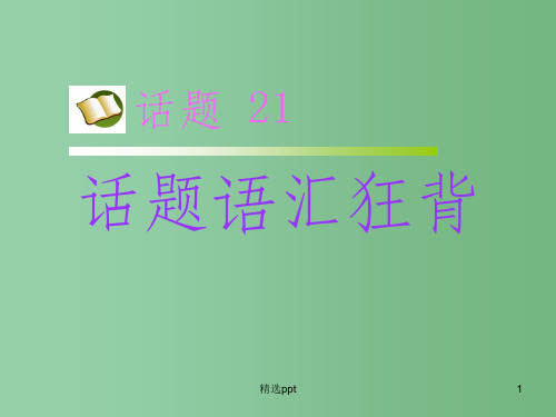 高考英语 第二部分 模块复习 话题语汇狂背 话题21课件 新人教版版