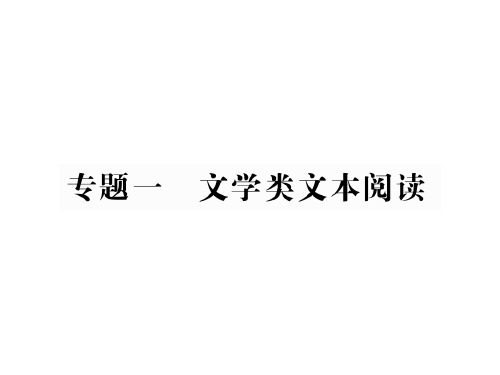 中考语文专项复习精品课件专题一 文学类文本阅读(173张)