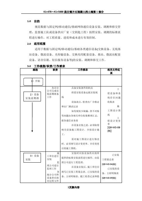 工程安装、调试、移交管理规范