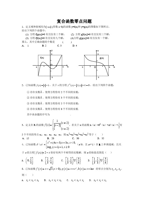 复合函数零点问题(综合)