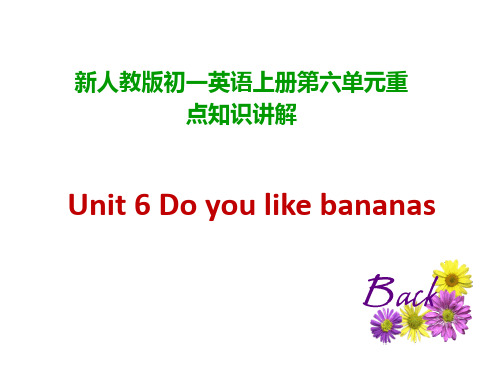 最新人教版英语七年级上册Unit6重点知识讲解与复习