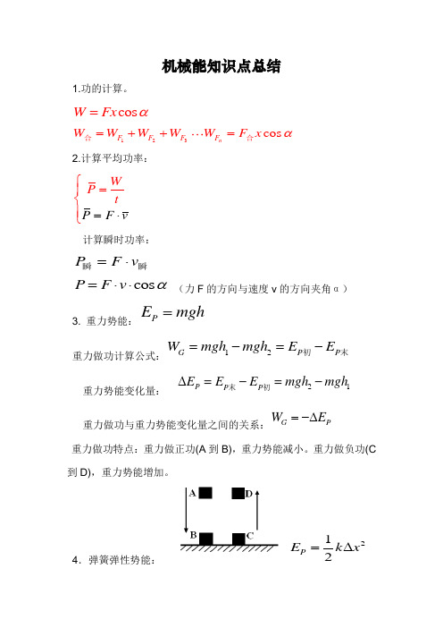 机械能知识点总结