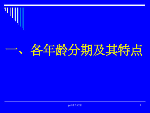 儿童各年龄分期及其特点ppt课件