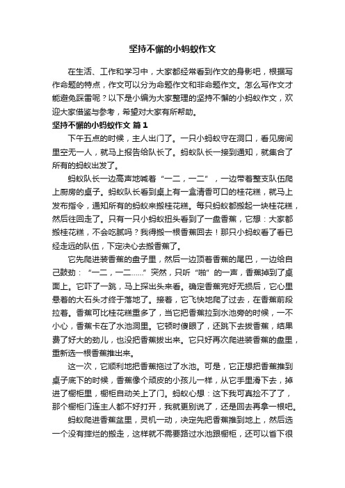 坚持不懈的小蚂蚁作文（通用18篇）