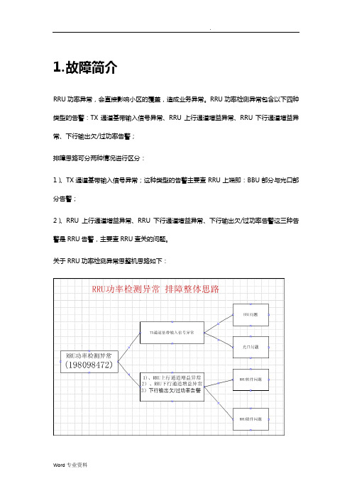 RRU功率检测异常-通道增益异常告警解决方案