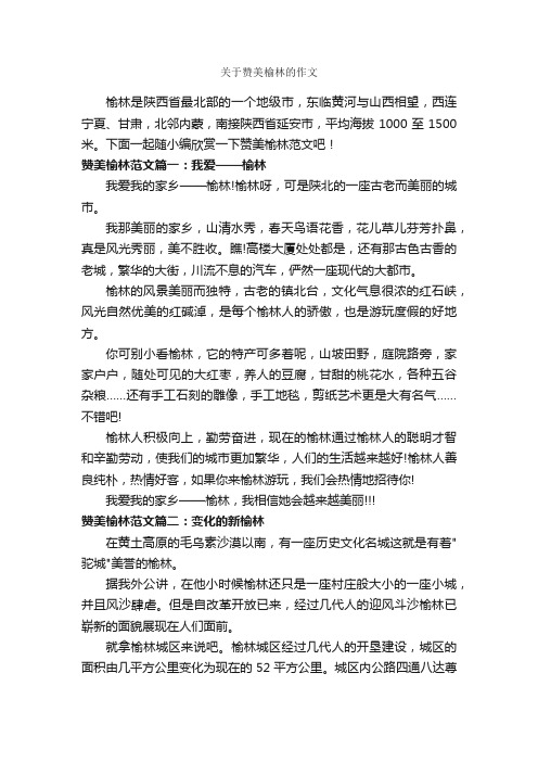 关于赞美榆林的作文_作文450字_议论文范文_