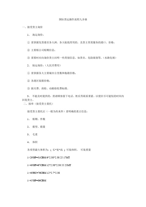 国际货运操作流程九步曲