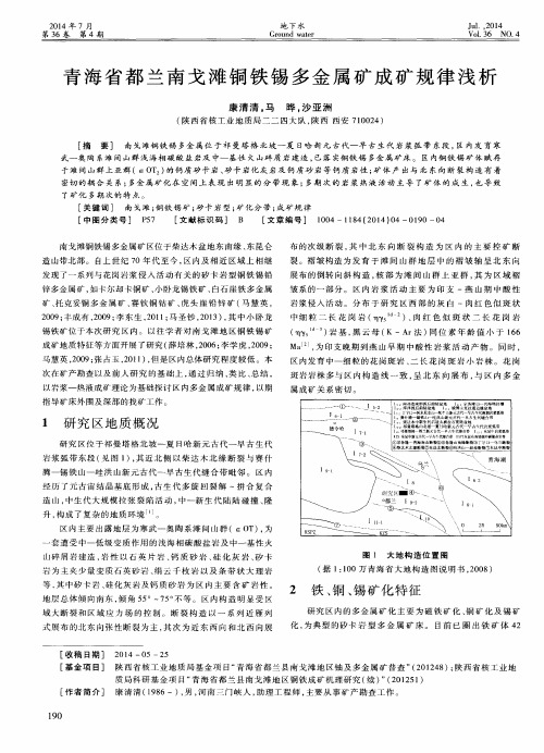 青海省都兰南戈滩铜铁锡多金属矿成矿规律浅析