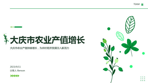 2023年前三季度大庆市农业实现增加值42.6亿报告