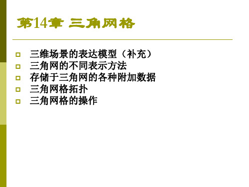 3D数学基础第14章三角网格课件