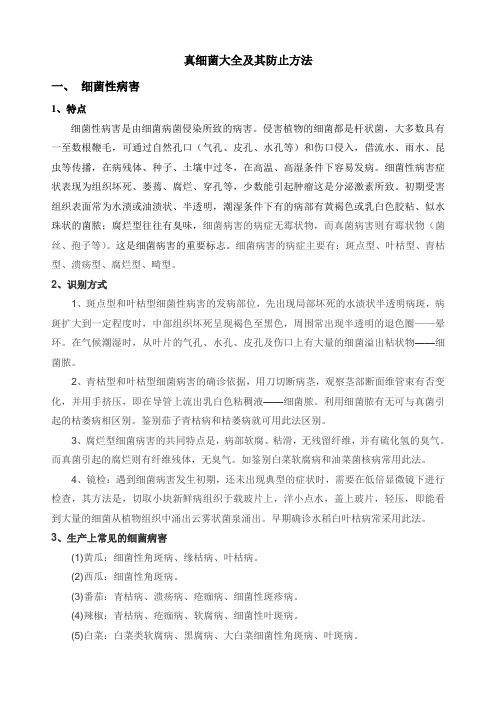 真细菌大全及其防止方法