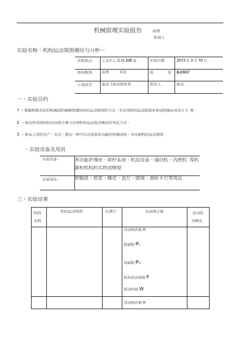 机械原理实验报告14p