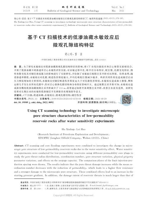 基于CT扫描技术的低渗油藏水敏效应后微观孔隙结构特征